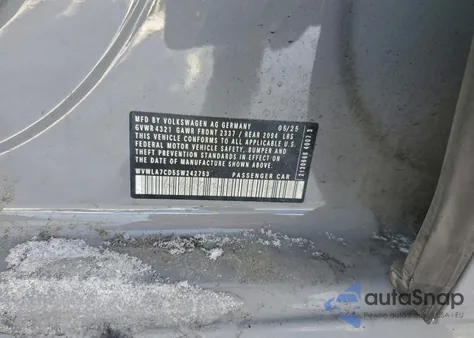 2025 Volkswagen Gti S из США, поврежденный, VIN WVWLA7CD5SW242753